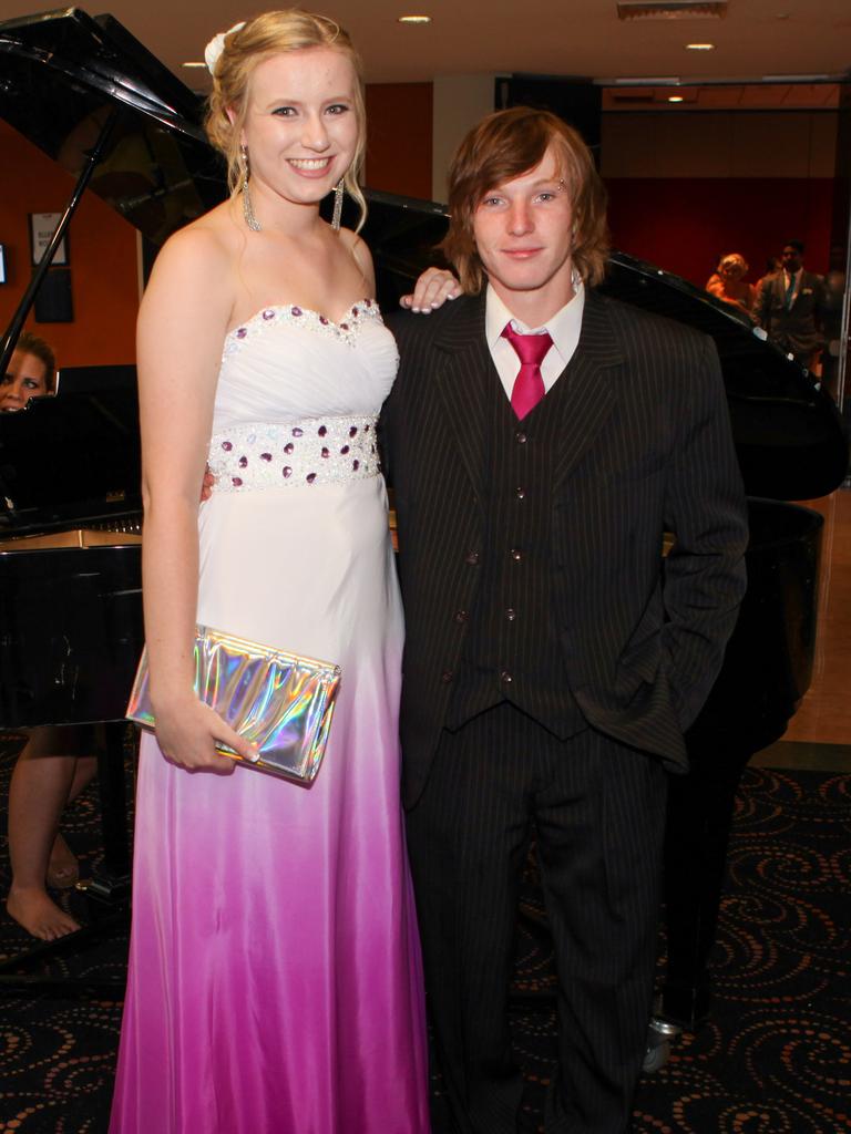 D’Arcy Mellors and Damien Taylor at the 2013 Our Lady of the Sacred Heart Catholic College formal. Picture: NT NEWS