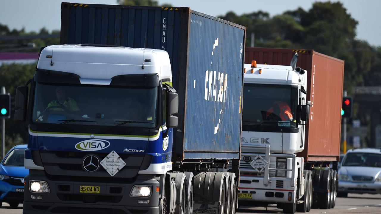 The Working Port Coalition warns that if Glebe Island port is closed, more than 220,000 additional truck movements per year will be needed to transport materials to Sydney. Picture: AAP