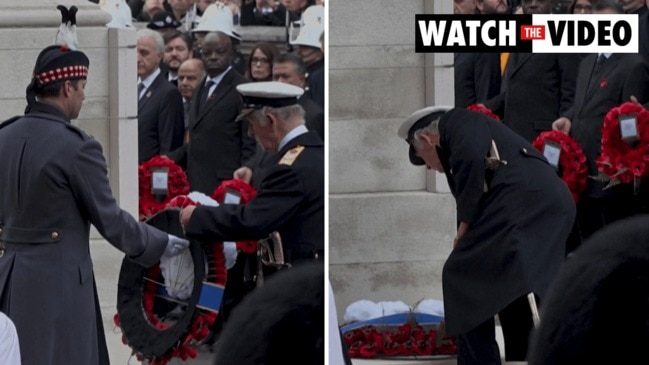 Prince Charles lays wreath at Cenotaph on behalf of the Queen