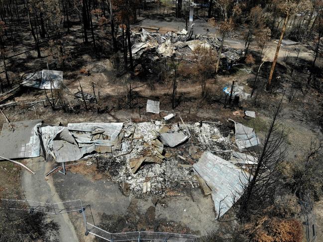 A property completely destroyed on Bateman St. Picture: Toby Zerna