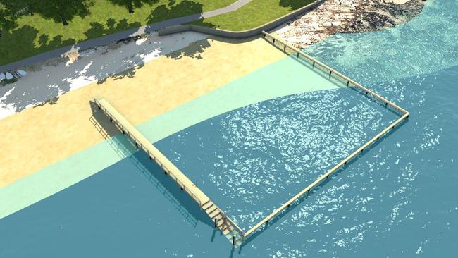 An artist's impression of the completed renovation of the tidal pool at Forty Baskets Beach. Picture: Northern Beaches Council