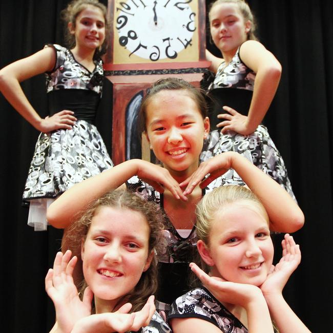 Xanthe Cerutti, 12 and Lucia Collins, 12 (front) Grace Miller, 12, Jenny Song, 11 and Janice Powell, 12