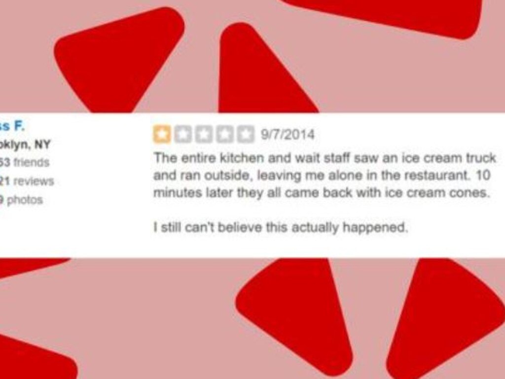 Not actually about a specific meal, but an outstanding criticism on Yelp, nonetheless.
