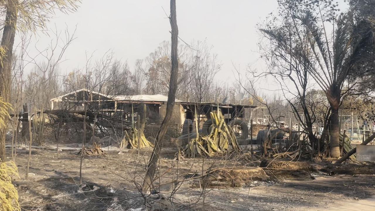 A destroyed house in the Tara area.