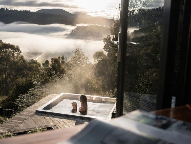 The hot tub is a perfect place to soak away your worries. Picture: Oscar Sloane Photography