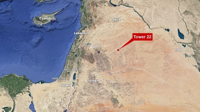 The attack on US took place in northeast Jordan, near the Syrian border. Picture: Google Earth