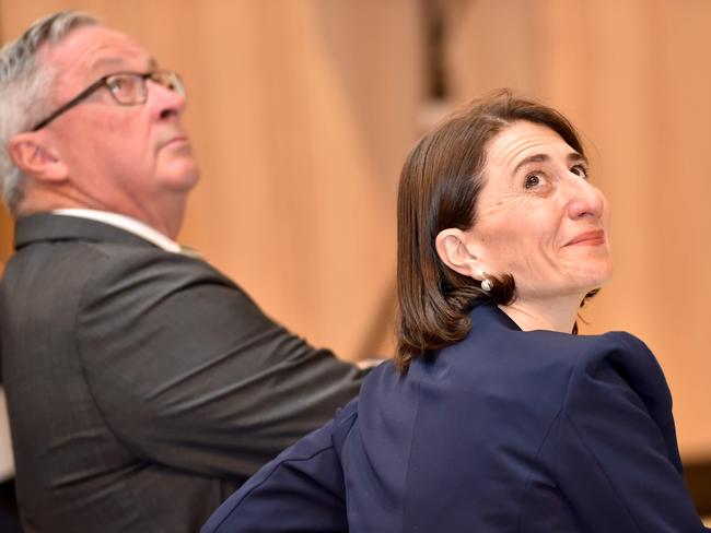 NSW Health Minister Brad Hazzard and Premier Gladys Berejiklian at the official opening of the Northern Breaches Hospital at Frenchs Forest. Picture: Troy Snook.