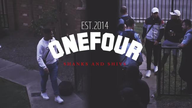 OneFour released the track Shanks and Shivs where they rap about stabbing people. Picture: YouTube