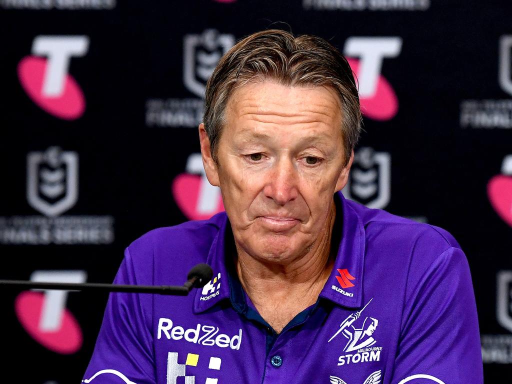 Storm coach Craig Bellamy has said the ‘Powder trio’ knew they were breaking the law. Picture: Bradley Kanaris/Getty Images