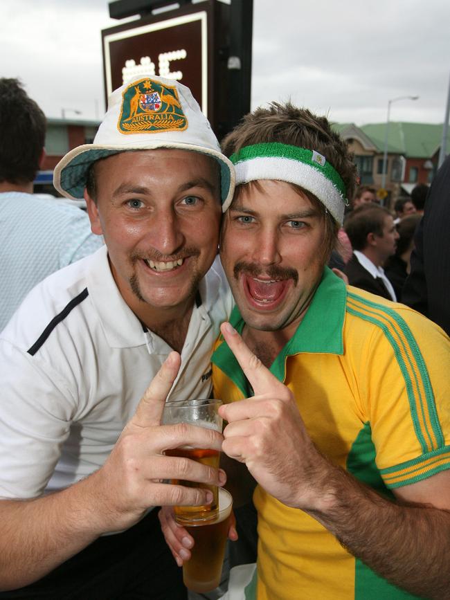 Socials Snapped, Movember, Mobart MoBros charity fundraising party at the Metz, Sandy Bay, from left, Matt d'Emden and Tim Polegaj of Hobart