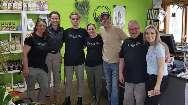 Staff at Chandlers Nursery with actor Samuel Johnson for a fundraising event in 2019. Picture: Facebook