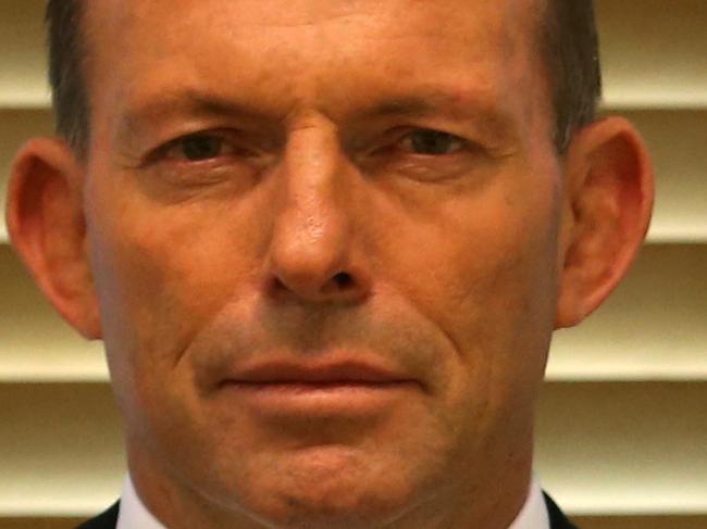 Former PM Tony Abbott in his new Backbenchers office at Parliament House in Canberra.