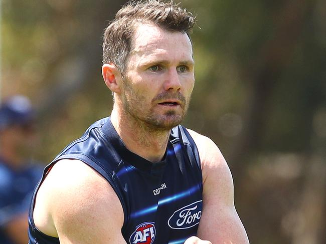 Geelong Cats captain Patrick Dangerfield back on track for pre season training. Picture: Alison Wynd