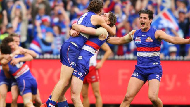 The Western Bulldogs celebrate on Grand Final day. Picture: Getty Images