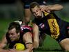 2/8/14 -SANFL: Glenelg v West Adelaide at Glenelg - Shannon Green and Riley McFarlane Picture Simon Cross