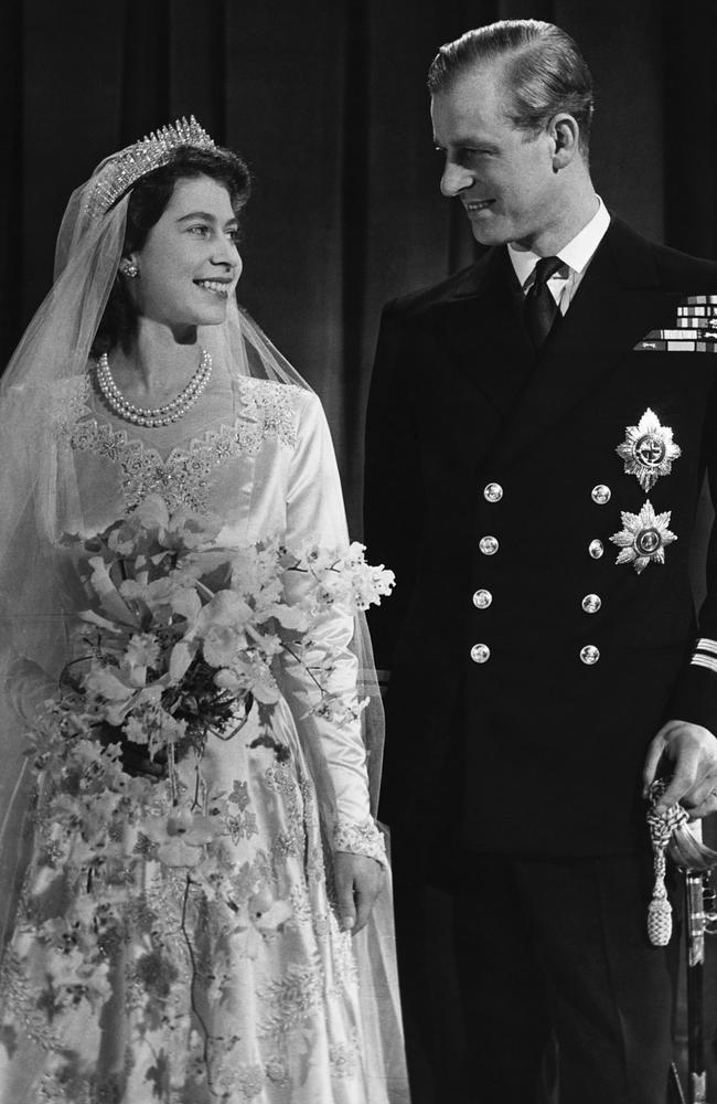 The Queen and Prince Philip on their wedding day, November 20, 1947. Picture: Getty Images.