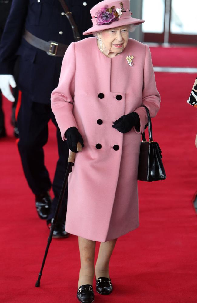 In recent weeks, the Queen has used a walking stick during her public engagements. Picture: AFP