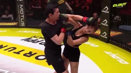 The KO punch knocked the ex off her feet. Photo: Twitter