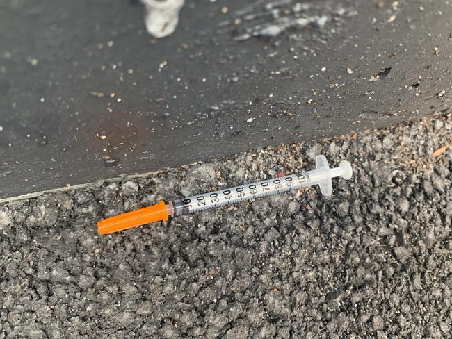 A discarded needle in a Richmond laneway. Picture: Monique Hore