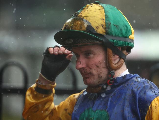 SYDNEY, AUSTRALIA - JUNE 01: Reece Jones looks on at Race 3 TAB Highway Plate during Sydney Racing at Rosehill Gardens on June 01, 2024 in Sydney, Australia. (Photo by Jeremy Ng/Getty Images)