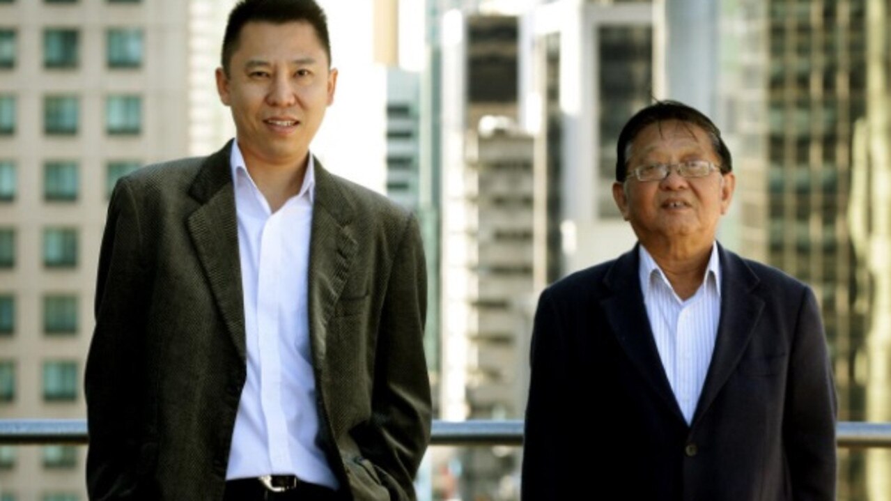 Sam Chong, pictured here with son Paul, was one of the founders of the Jellinbah East Coal Mine in the Bowen Basin. Picture: Mark Calleja