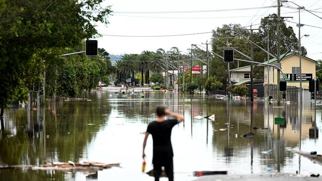 A Lismore street flooded on March 31, 2022. Picture: Dan Peled/Getty Images.