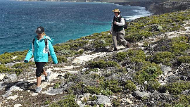 Jade Gailberger and Trail Manager Alison Buck walking the trail. Picture: Tom Huntley