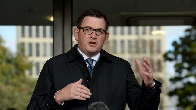 Daniel Andrews unveiled the Healthcare Worker Winter Retention and Surge Payment package on Thursday. Picture: Andrew Henshaw