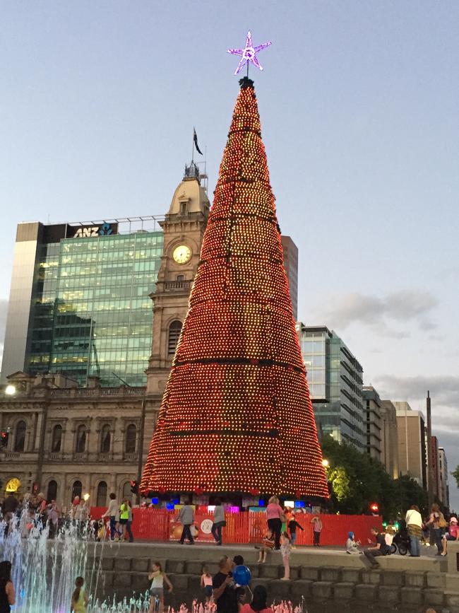 The Christmas tree in Victoria Square. Picture: Supplied