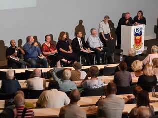 Mayoral candidates at the QT's forum on Tuesday night.