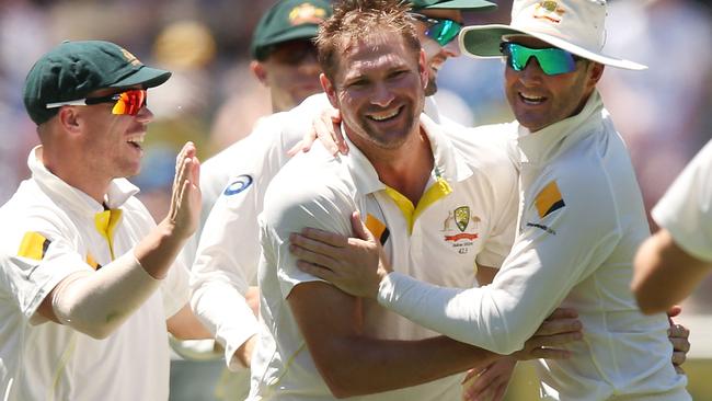 Ryan Harris celebrates Joe Root’s wicket during the 2013-14 Ashes.