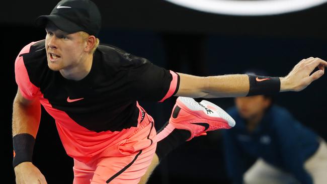 Kyle Edmund is struggling big time in his first slam semi-final. Picture: Michael Klein