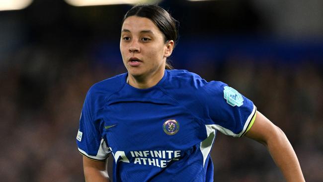 Sam Kerr of Chelsea. Photo by Justin Setterfield/Getty Images.