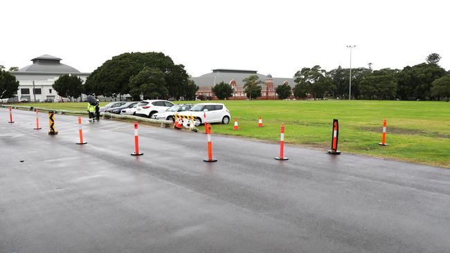 Hundreds of spots remained empty at the free parking organised at Moore Park. Picture: Getty