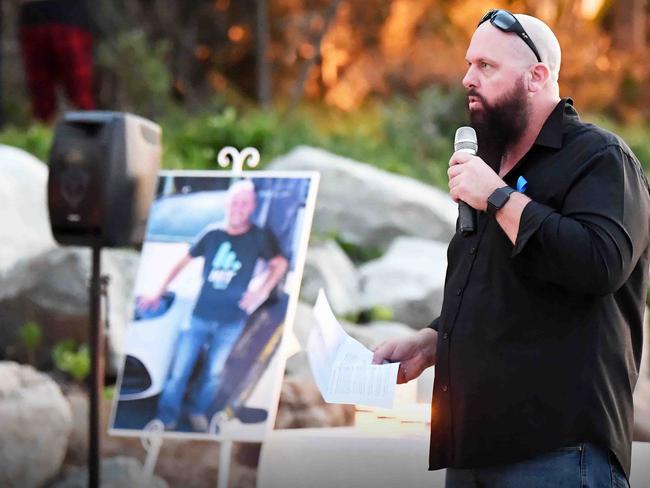 A vigil has been held on Torquay Beach for slain Hervey Bay Uber driver Scott Cabrie. Picture: Patrick Woods.