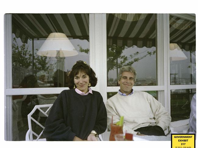 Ghislaine Maxwell and Jeffrey Epstein in photos submitted as evidence to the trial. Picture: Supplied.