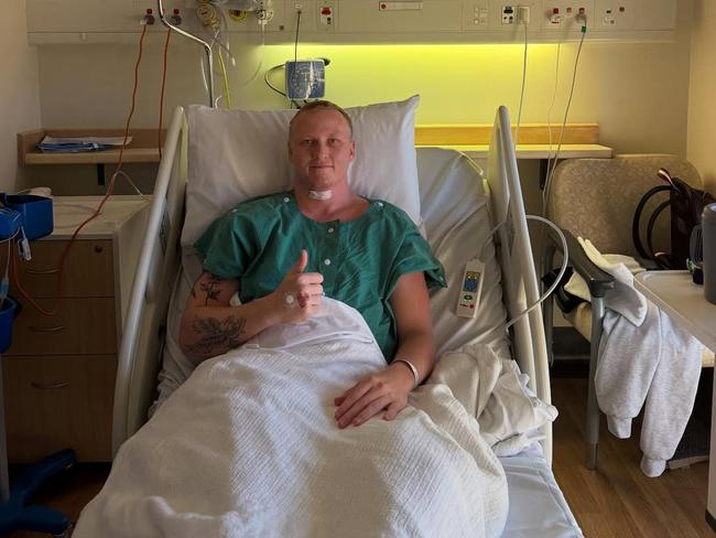 Gordon hopes to be back at training in 4-6 weeks. Picture: Instagram