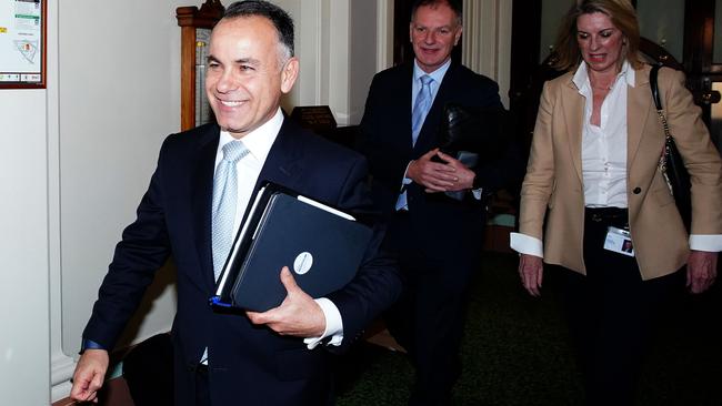 Victorian leader John Pesutto leaving the Liberal Party meeting in which Moira Deeming f was expelled. Picture: Luis Enrique Ascui