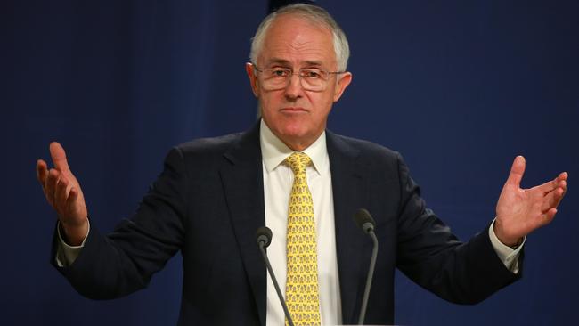 Australian Prime Minister Malcolm Turnbull speaks to media at his Sydney office after yesterday’s federal election. Picture: Cameron Richardson