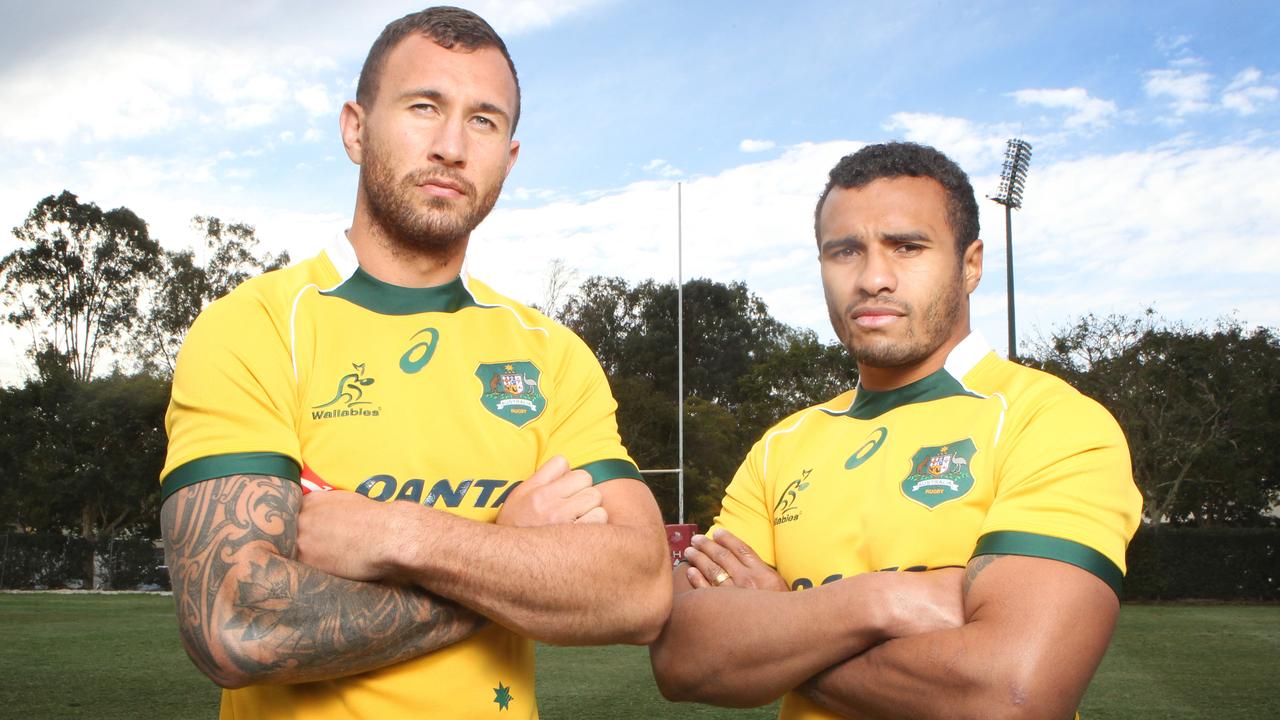Quade Cooper with Will Genia when both players represented the Wallabies.