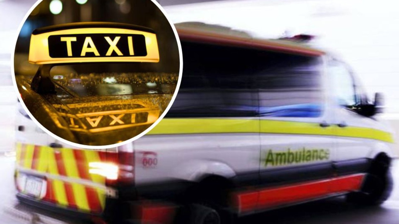 Three injured in taxi crash