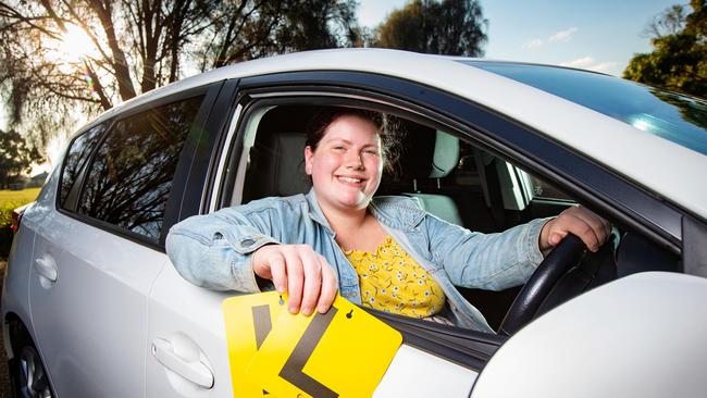 Sofia, 19, is excited learner and licence testing will resume in Victoria. Picture: Mark Stewart