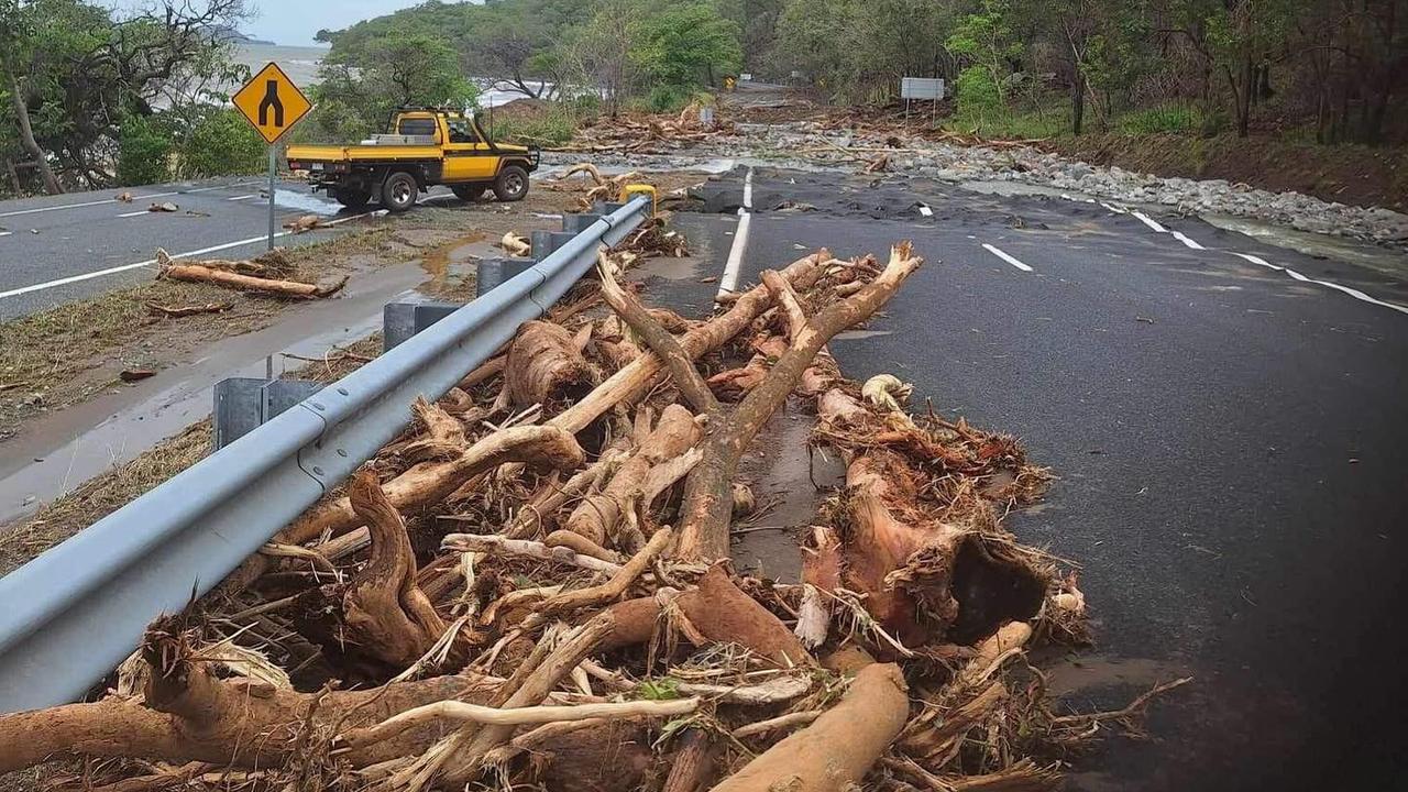 The Captain Cook Highway between Cairns and Port Douglas was severely damaged in several places by floods in mid-December. Picture: Supplied