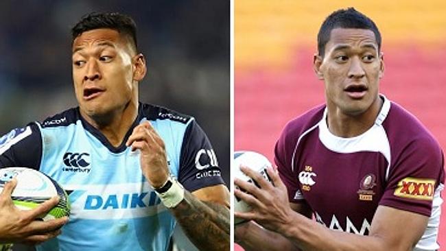 Would Folau wear blue or red?