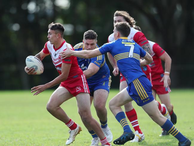 KincumberÃs Keiran Diamond on attack in Toukley v Kincumber at Darren Kennedy Oval Sunday 7th May 2023 Central Coast Rugby League pic Sue Graham