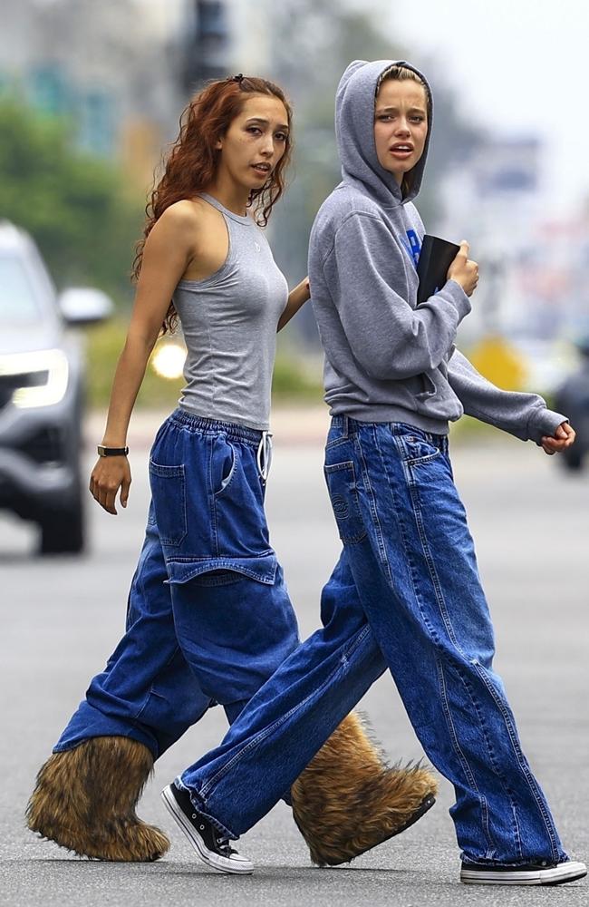 Shiloh Jolie, who is the spitting image of their famous dad, was recently seen shopping in LA with close friend Keoni Rose. Picture: GAMR / BACKGRID