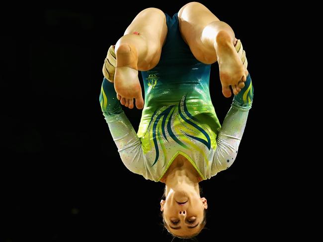 GOLD COAST, AUSTRALIA - APRIL 09:  Alexandra Eade of Australia competes in the Women's Floor Exercise Final during Gymnastics on day five of the Gold Coast 2018 Commonwealth Games at Coomera Indoor Sports Centre on April 9, 2018 on the Gold Coast, Australia.  (Photo by Dean Mouhtaropoulos/Getty Images)