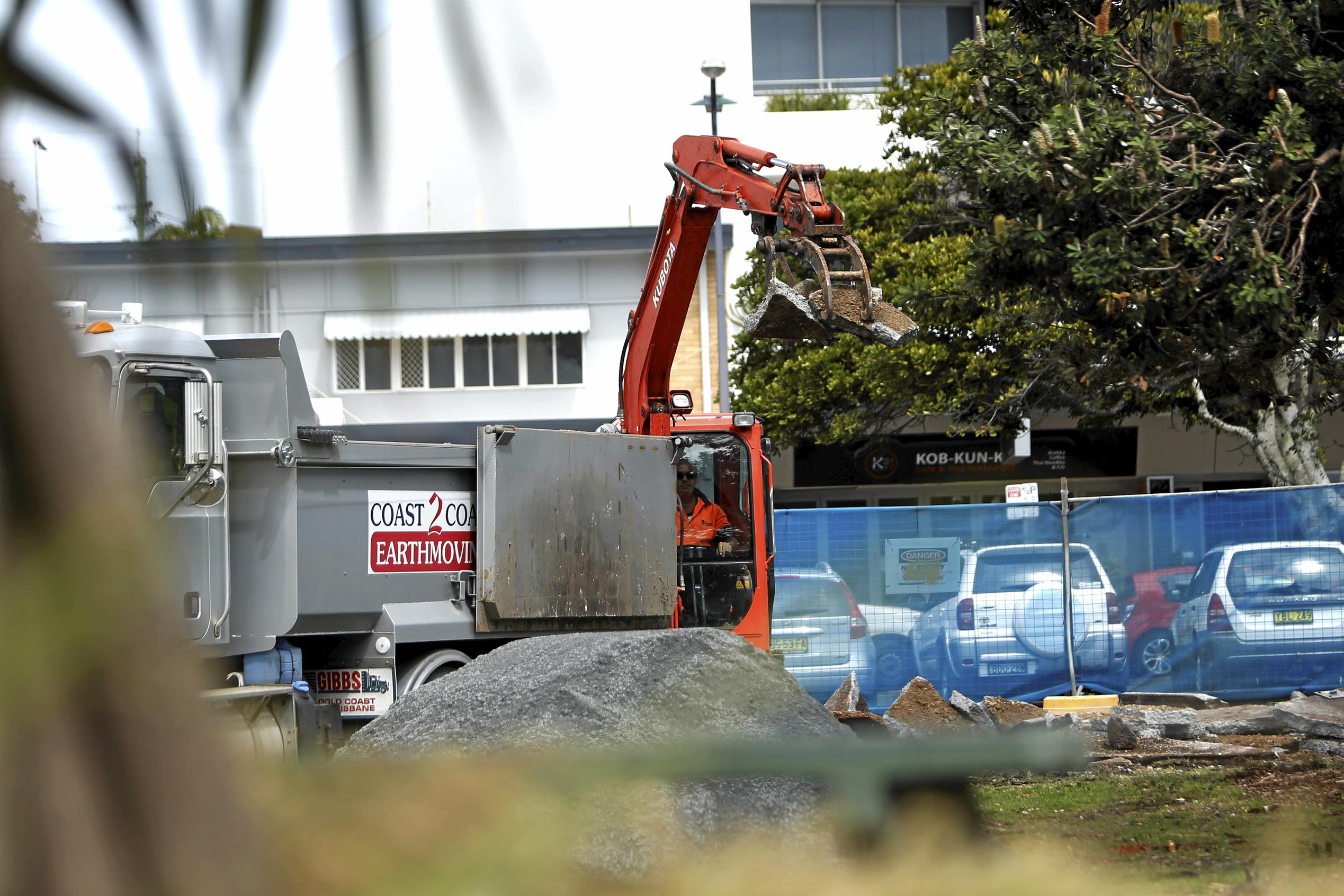 Council begins work on refurbishing Lions Park on the beachfront at Kingscliff. Picture: Richard Mamando