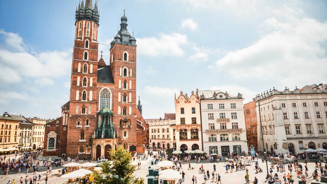 The Old Town in Krakow, Poland.