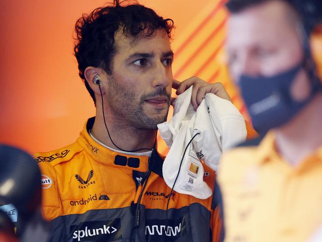 The 2022 Australian Heineken Formula 1 Grand Prix at Albert Park race track in Melbourne.  McLarens Daniel Ricciardo after the third practice session.  Picture: Alex Coppel.